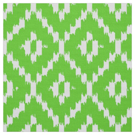 Ikat Diamant-Muster - Limones Grünes und Weiß Stoff (Muster)