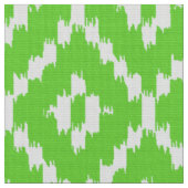 Ikat Diamant-Muster - Limones Grünes und Weiß Stoff (Nahaufnahme)