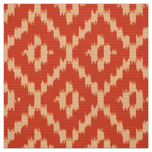 Ikat Diamant-Muster - Mandarine und Pastellorange Stoff