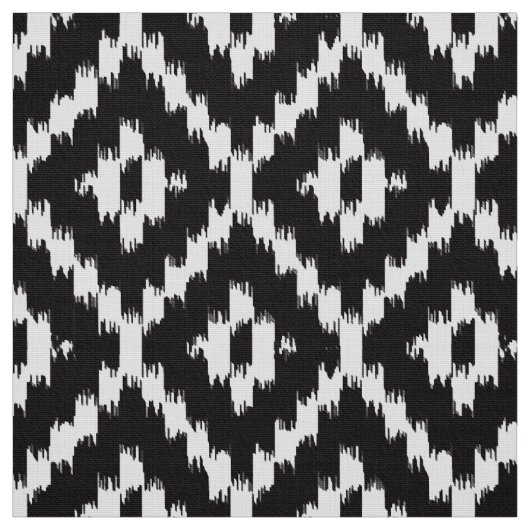 Ikat Diamant-Muster - Schwarzweiss Stoff (Muster)