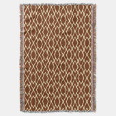 Ikat-Diamanten - Schokoladenbraun und Sahne Decke (Vorderseite Vertikal)