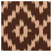 Ikat Diamond Pattern - Schokolade und blasses Pfir Stoff (Nahaufnahme)