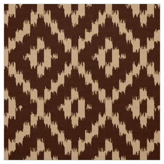 Ikat Diamond Pattern - Schokoladenbraun und Beige Stoff (Muster)