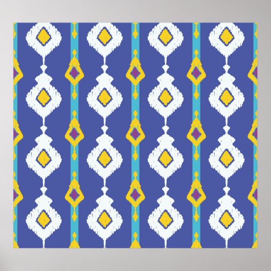 Ikat, ein nahtloses ethnisches Muster. Poster (Vorne)