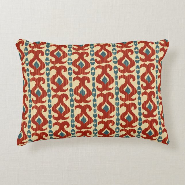 Ikat Elegance: Nahtloses Muster. Dekokissen (Vorderseite)