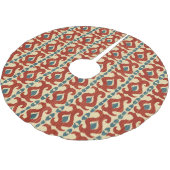 Ikat Elegance: Nahtloses Muster. Polyester Weihnachtsbaumdecke (Schrägansicht)