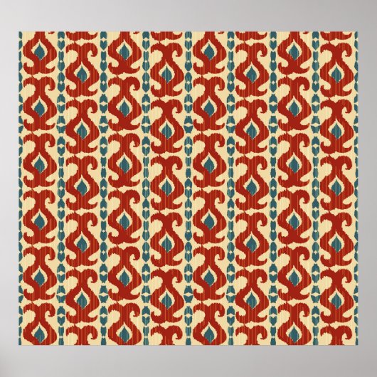 Ikat Elegance: Nahtloses Muster. Poster (Vorne)