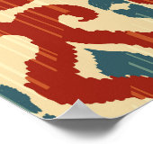 Ikat Elegance: Nahtloses Muster. Poster (Ecke)