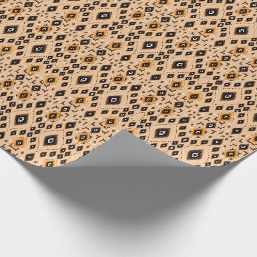 Ikat Ethnic Geometric Folklore Muster Geschenkpapier (Ecke)