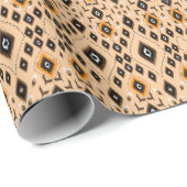 Ikat Ethnic Geometric Folklore Muster Geschenkpapier (Rolleneckpunkt)