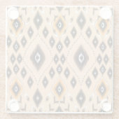Ikat Ethnic Geometric Folklore Muster Glasuntersetzer (Rückseite)