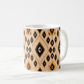 Ikat Ethnic Geometric Folklore Muster Kaffeetasse (VorderseiteRechts)