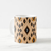 Ikat Ethnic Geometric Folklore Muster Kaffeetasse (Vorderseite Links)