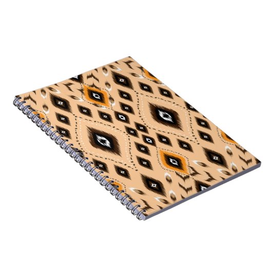 Ikat Ethnic Geometric Folklore Muster Notizblock (Rechte Seite)