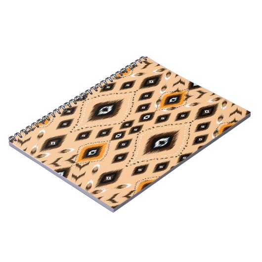 Ikat Ethnic Geometric Folklore Muster Notizblock (Linke Seite)