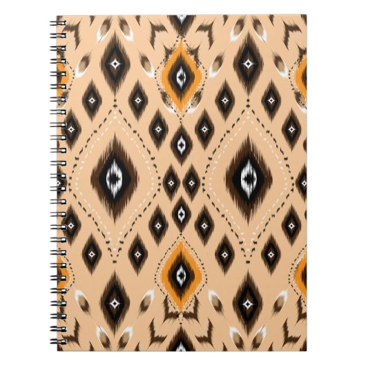 Ikat Ethnic Geometric Folklore Muster Notizblock (Vorderseite)