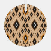 Ikat Ethnic Geometric Folklore Muster Ornament Aus Glas (Rückseite)