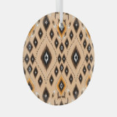 Ikat Ethnic Geometric Folklore Muster Ornament Aus Glas (Vorderseite Rechts)