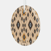 Ikat Ethnic Geometric Folklore Muster Ornament Aus Glas (Vorderseite links)