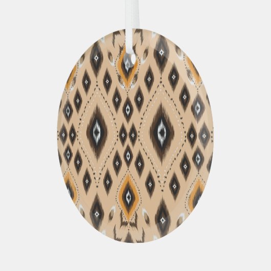 Ikat Ethnic Geometric Folklore Muster Ornament Aus Glas (Vorderseite links)