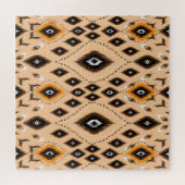 Ikat Ethnic Geometric Folklore Muster Puzzle (Horizontal)