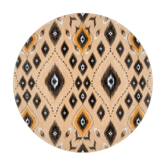 Ikat Ethnic Geometric Folklore Muster Schneidebrett (Vorderseite)
