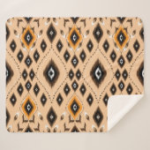 Ikat Ethnic Geometric Folklore Muster Sherpadecke (Vorderseite (Horizontal))
