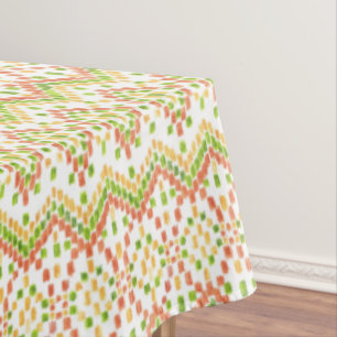 Ikat Ethnic Pattern on White zum Anpassen Tischdecke