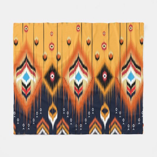 Ikat, ethnisch-aztekisches Stammesmuster. Fleecedecke (Vorderseite (Horizontal))