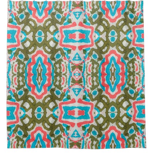 Ikat Ethnisches Abstraktes Muster. Shaman Pattern. Duschvorhang (Vorderseite)