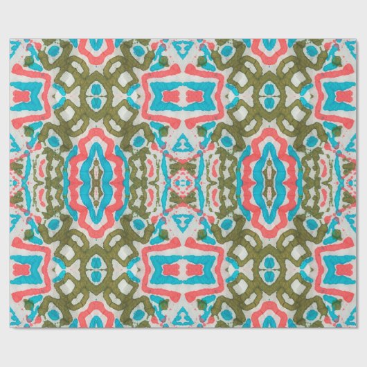 Ikat Ethnisches Abstraktes Muster. Shaman Pattern. Geschenkpapier (Flach)