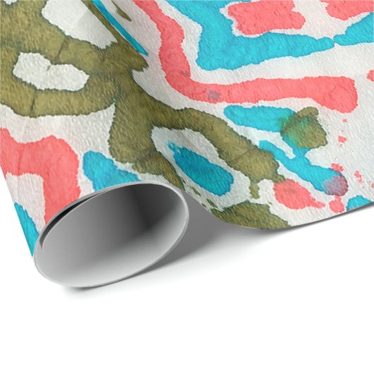 Ikat Ethnisches Abstraktes Muster. Shaman Pattern. Geschenkpapier (Rolleneckpunkt)