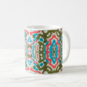 Ikat Ethnisches Abstraktes Muster. Shaman Pattern. Kaffeetasse (VorderseiteRechts)