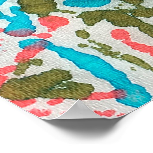 Ikat Ethnisches Abstraktes Muster. Shaman Pattern. Poster (Ecke)