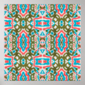 Ikat Ethnisches Abstraktes Muster. Shaman Pattern. Poster (Vorne)