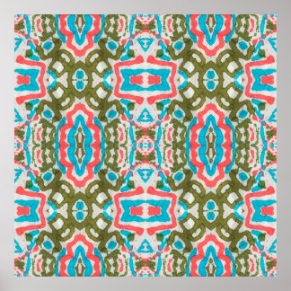 Ikat Ethnisches Abstraktes Muster. Shaman Pattern. Poster