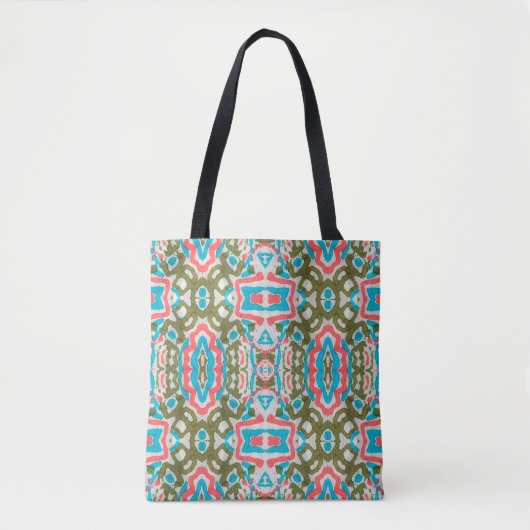 Ikat Ethnisches Abstraktes Muster. Shaman Pattern. Tasche (Vorderseite)