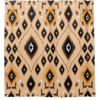 Ikat-ethnisches geometrisches Folklore-Muster Duschvorhang