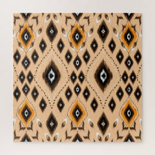 Ikat-ethnisches geometrisches Folklore-Muster Puzzle