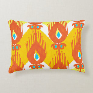 Ikat Fabric Muster: Ethnisch Vintages Design. Dekokissen