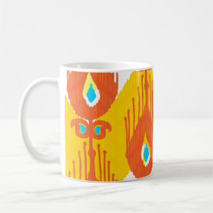 Ikat Fabric Muster: Ethnisch Vintages Design. Kaffeetasse