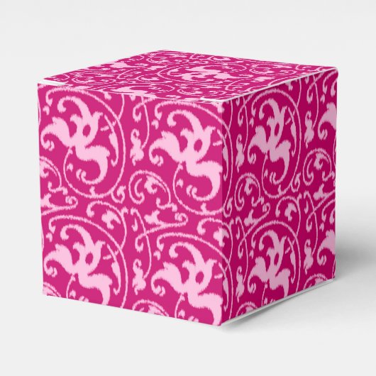 Ikat Floral Damask - Fuchsia und Pink Geschenkschachtel (Vorderseite)
