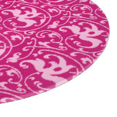 Ikat Floral Damask - Fuchsia und Pink Schneidebrett (Ecke)