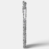 Ikat Floral Damask - grau/grau/weiß Case-Mate iPhone Hülle (Rückseite / Links)