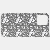 Ikat Floral Damask - grau/grau/weiß Case-Mate iPhone Hülle (Rückseite (Horizontal))