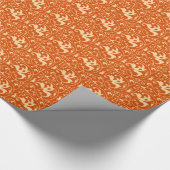 Ikat Floral Damask - Mandarin Orange Geschenkpapier (Ecke)