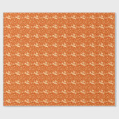 Ikat Floral Damask - Mandarin Orange Geschenkpapier (Flach)