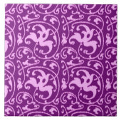 Ikat Floral Damask - Orchid und Lila Fliese (Vorderseite)