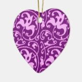 Ikat Floral Damask - Orchid und Lila Keramikornament (Links)