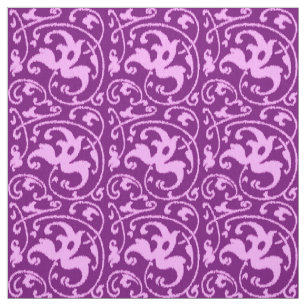 Ikat Floral Damask - Orchid und Lila Stoff